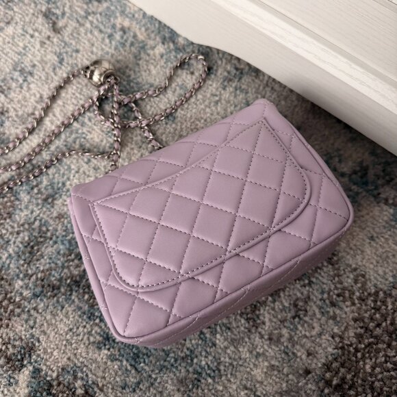 Chanel Classic Flap Mini Light Purple Lambskin with CC Ball (Silver Hardware) - Picture 2 of 4